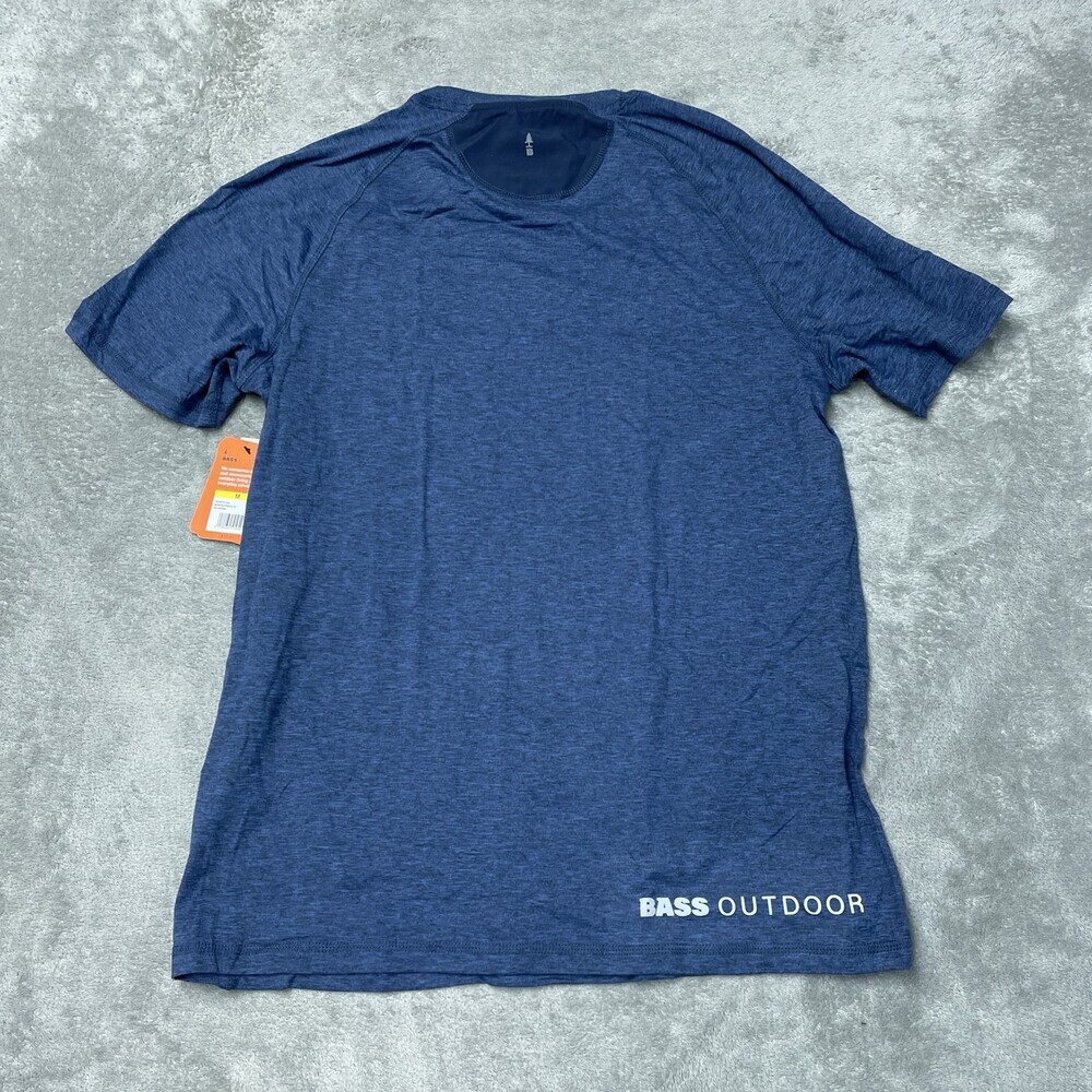Bass Outdoor Men's M Microtech Perf SS Tee Blue H0857 - Picture 9 of 9